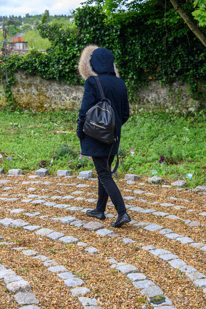 Labyrith walking in Chartres, France by Jill K H Geoffrion, photographer