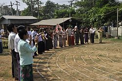Labyrinth dedication in Yangon by Jill K H Geoffrion, photographer
