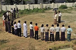 Labyrinth dedication in Yangon, Myanmar