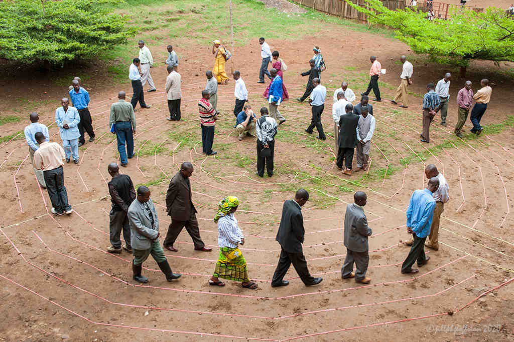 Bukavu D. R. Congo Labyrinth Walk by photographer Jill K H Geoffrion