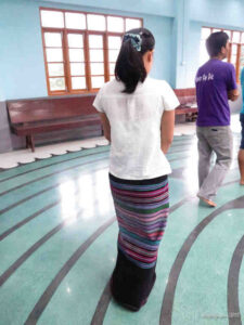 Labyrinth walker in Myanmar by Jill K H Geoffrion, photographer